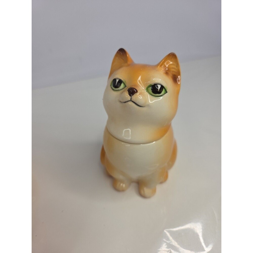 Nocrest Hand Painted Orange Tabby Cats Sugar & Creamer Set Japan Rare Antique - Picture 8 of 15